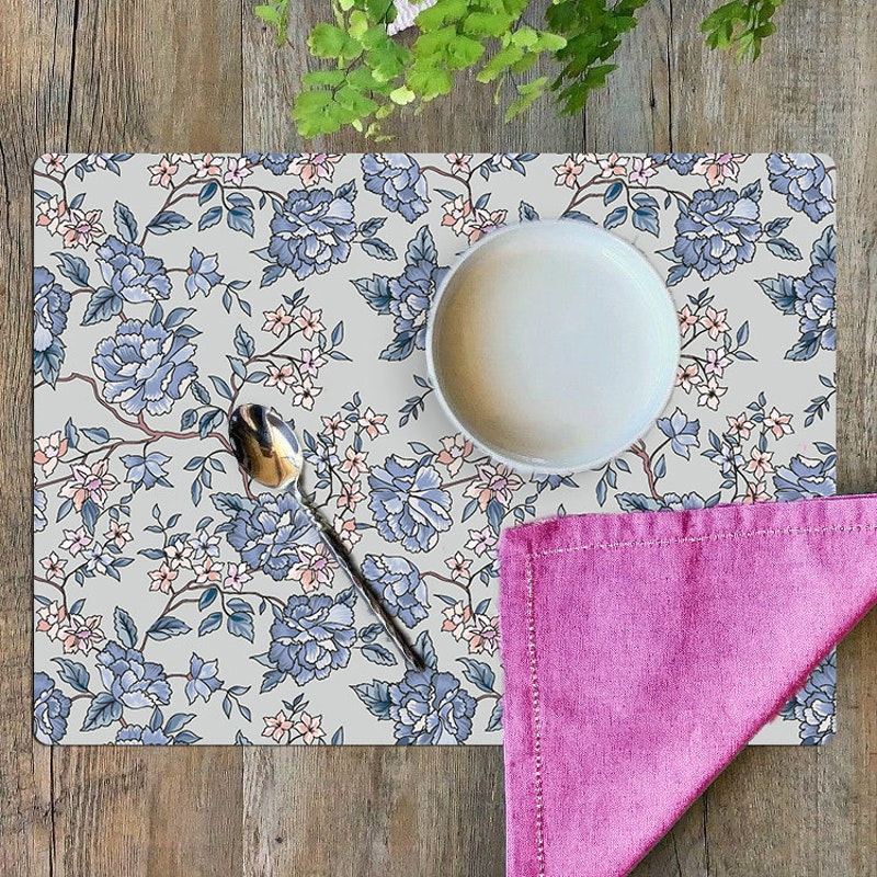 Set de 4 Individuales / Floral Blue