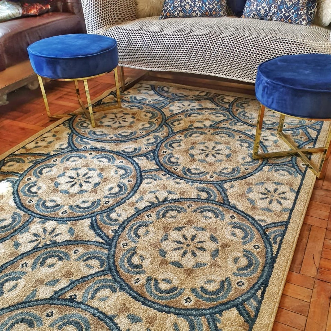 Alfombra Mandala Blue (214x154)