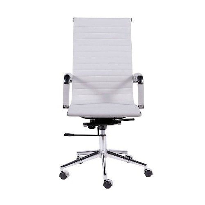 Silla de Oficina - Eames  Blanca - Brazos - Alta