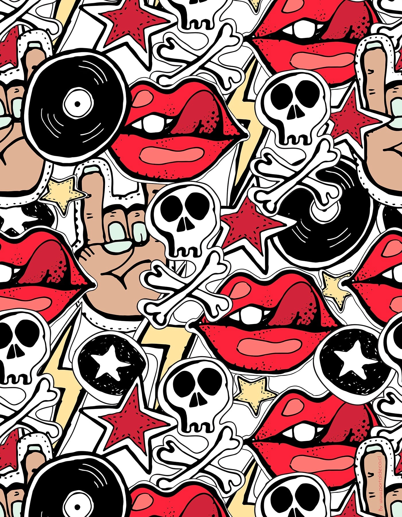 Cortina de Baño Skullpop