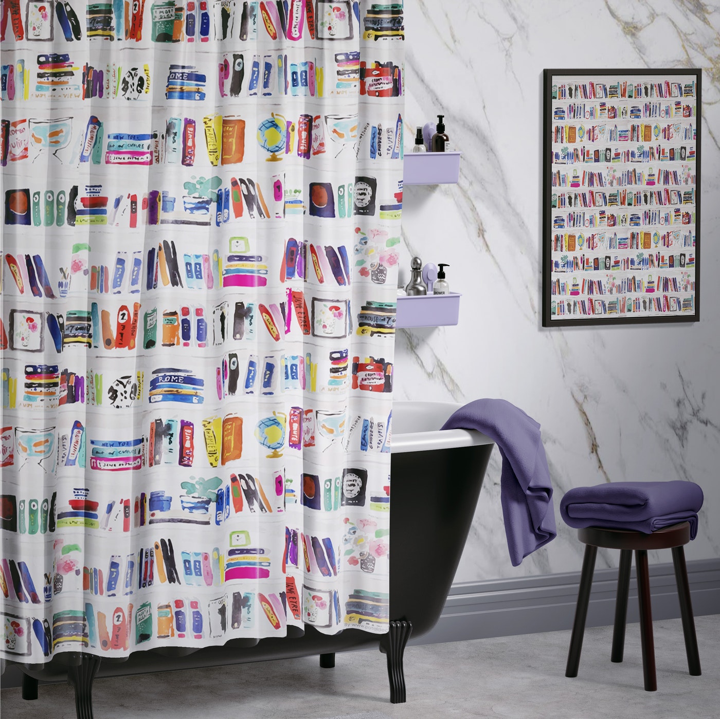 Cortina de Baño Libros