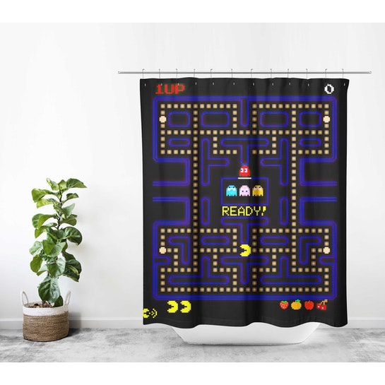 Cortina Baño Laberinto Pacman