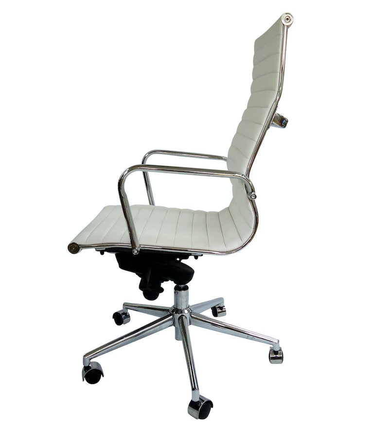 Silla de Oficina - Eames  Blanca - Brazos - Alta