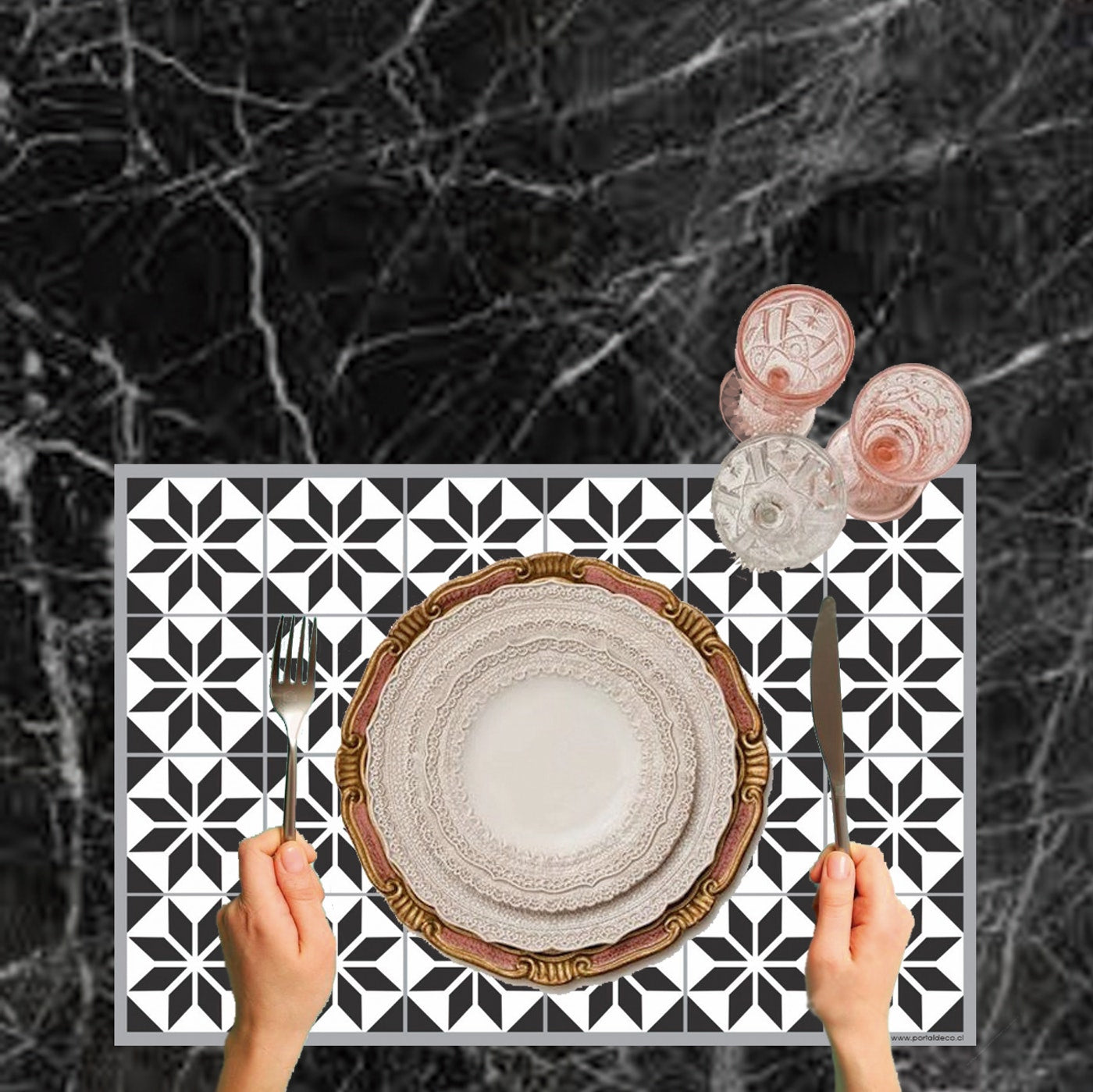 Set de 4 Individuales / Mosaico Stars