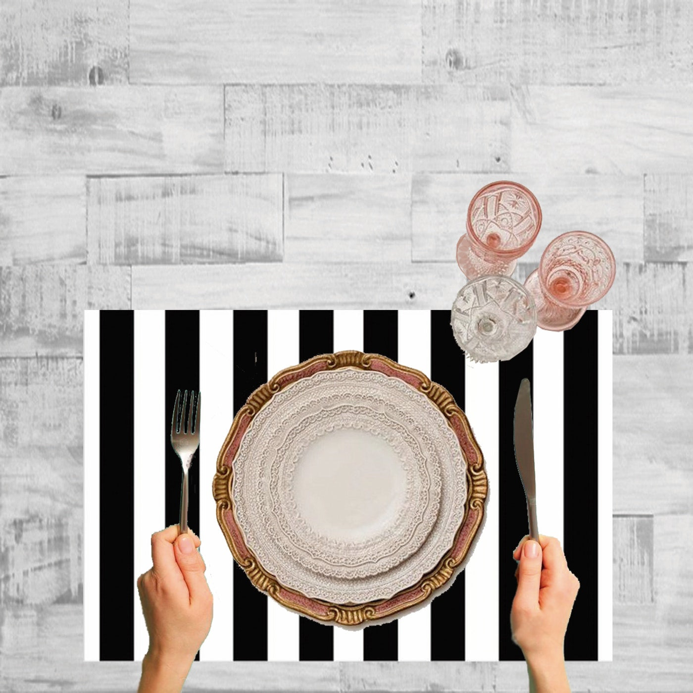 Set de 4 Individuales Vinilicos / Stripes