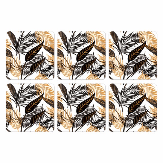 Set 6 Posavasos / Gold Tropical