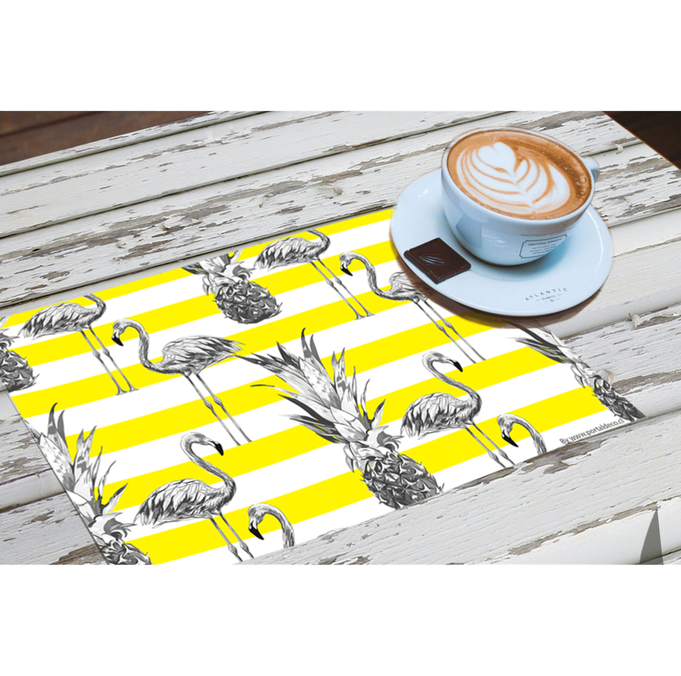 Set de 4 Individuales / Tropical Fluor