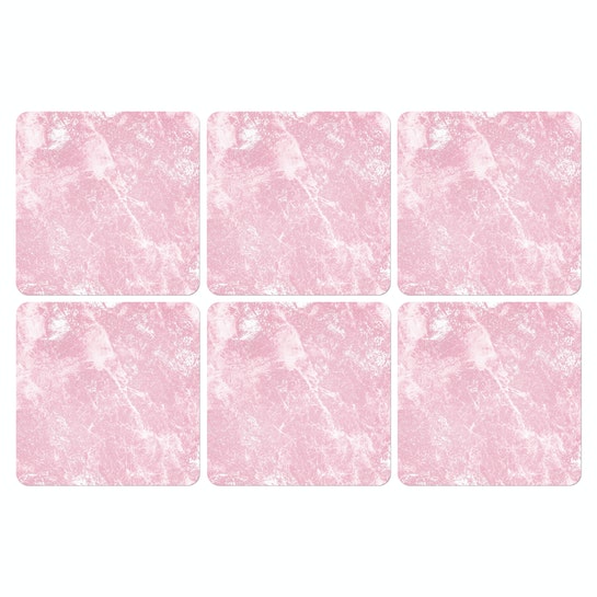 Set 6 Posavasos / concrete marble pink