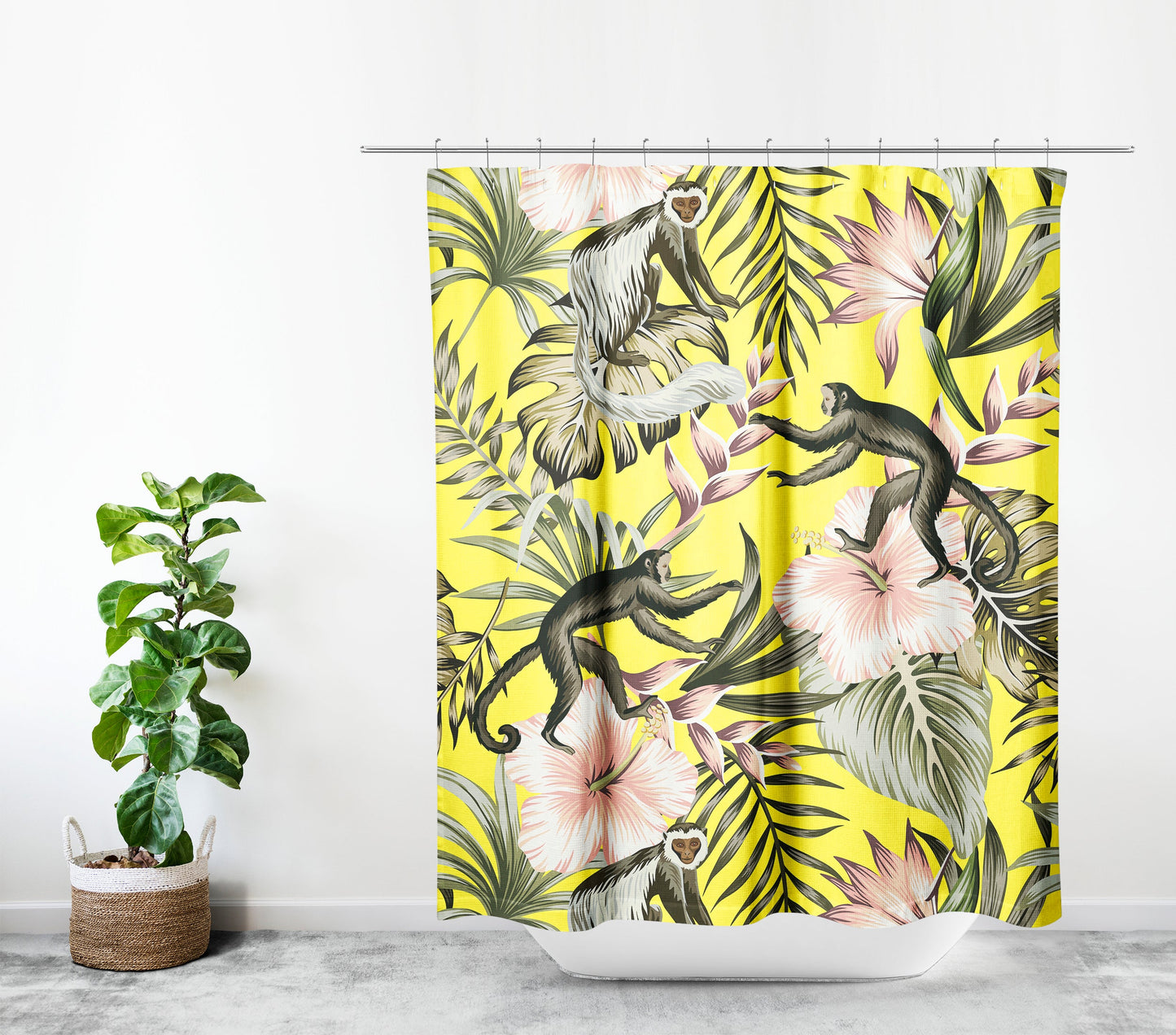 Cortina Baño Monkey Sky Yellow