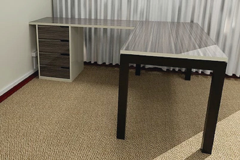 Escritorio L 160 x 70 + Lateral 90 x 50 x 75h