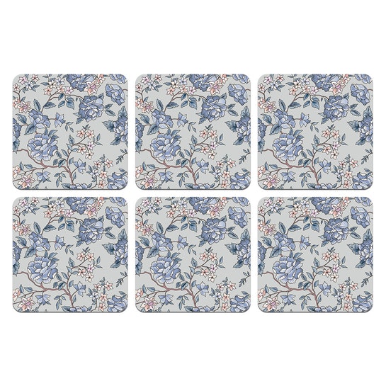 Set 6 Posavasos / Floral Blue