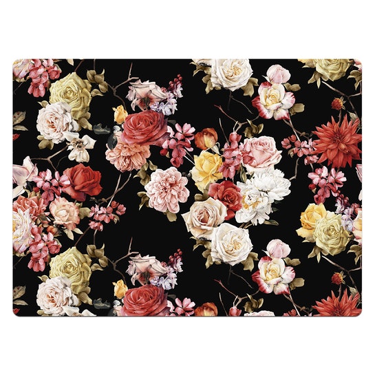 Set de 4 Individuales / Flower Sky Black