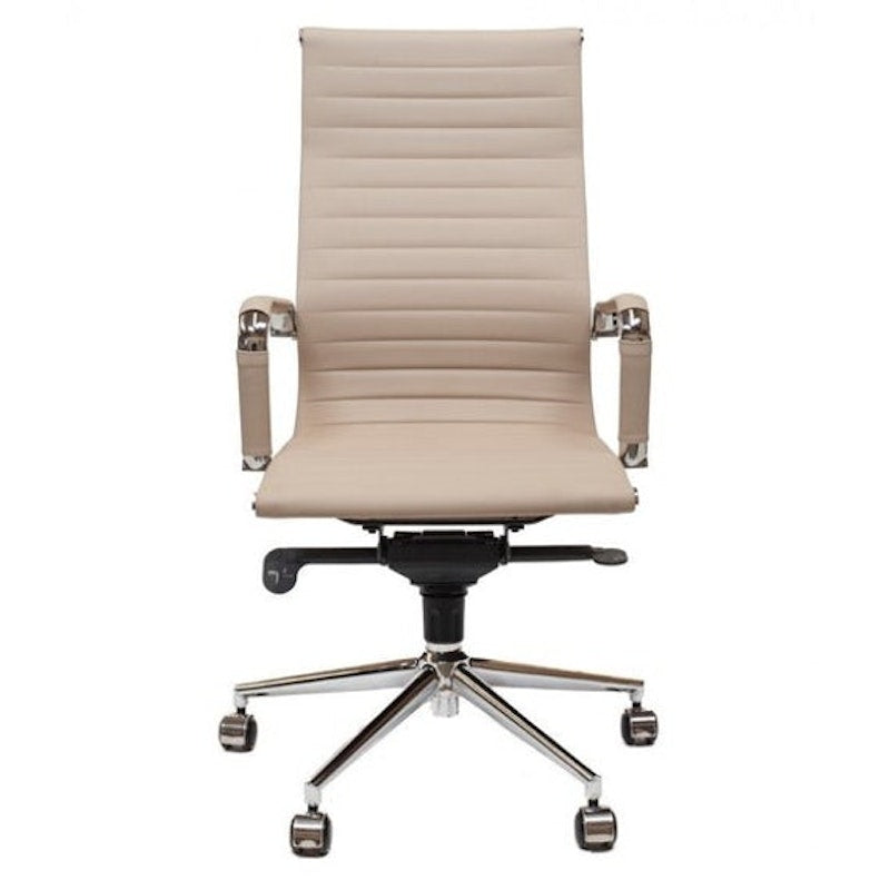 Silla de Oficina - Eames Beige - Brazos - Alta