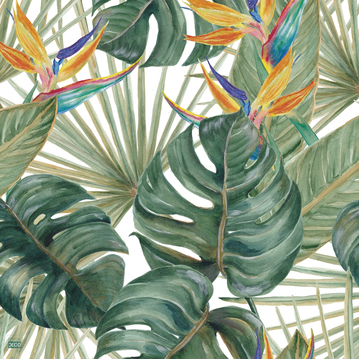 Cortina de Baño 098 Watercolor Leaves