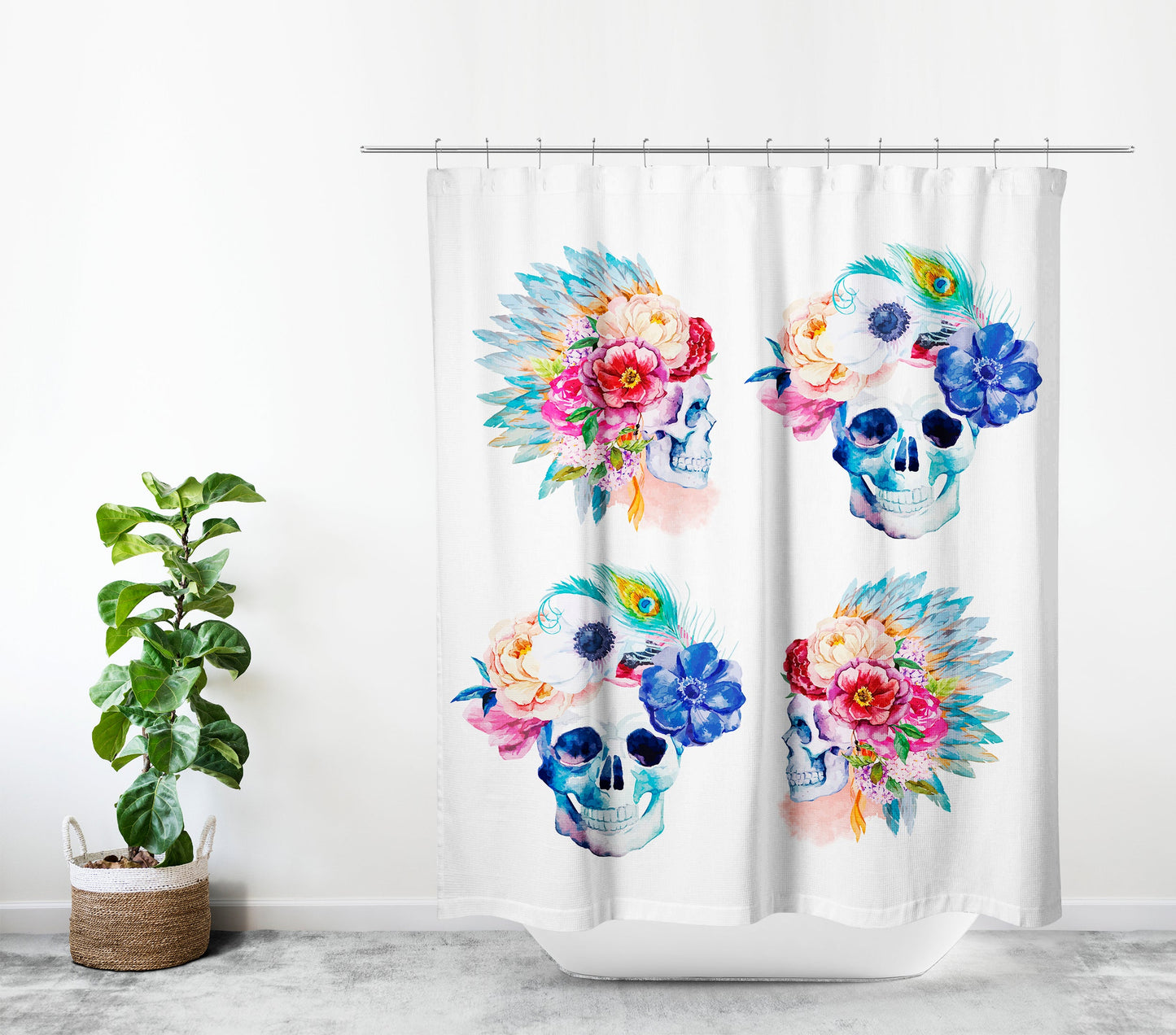 Cortina de Baño 008 Skull faces