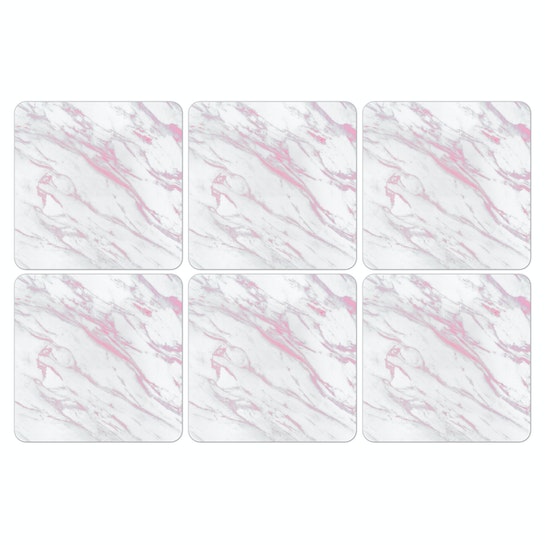 Set 6 Posavasos / Pink marble