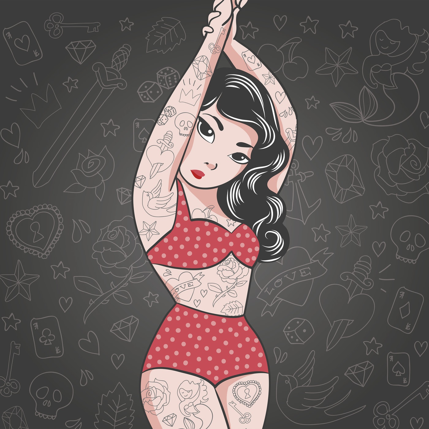 Cortina de Baño Pin up girl
