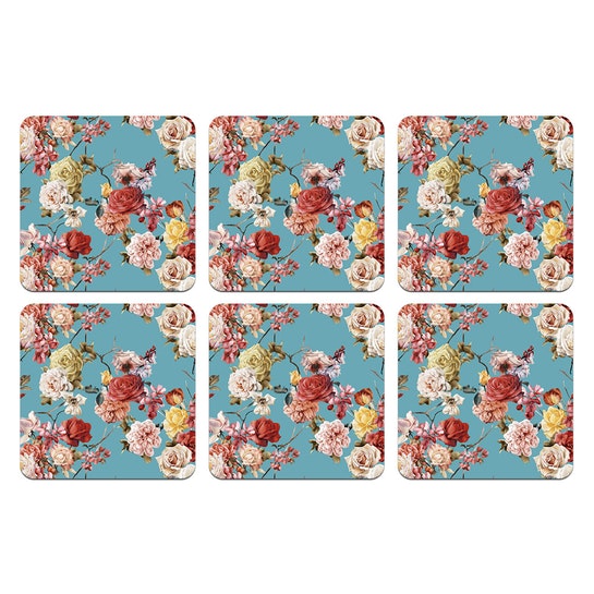 Set 6 Posavasos / Flower Sky Blue