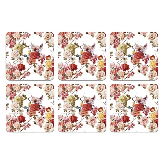 Set 6 Posavasos / Flower Sky White