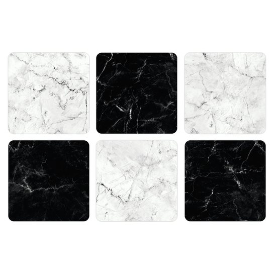SET 6 POSAVASOS / Marble B&W