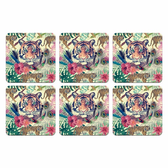 Set de 6 Posavasos de PVC / Tiger