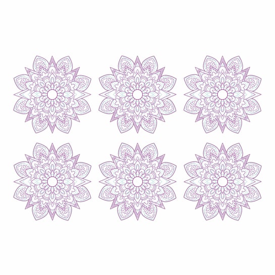 Set 6 Posavasos / Purple Mandala