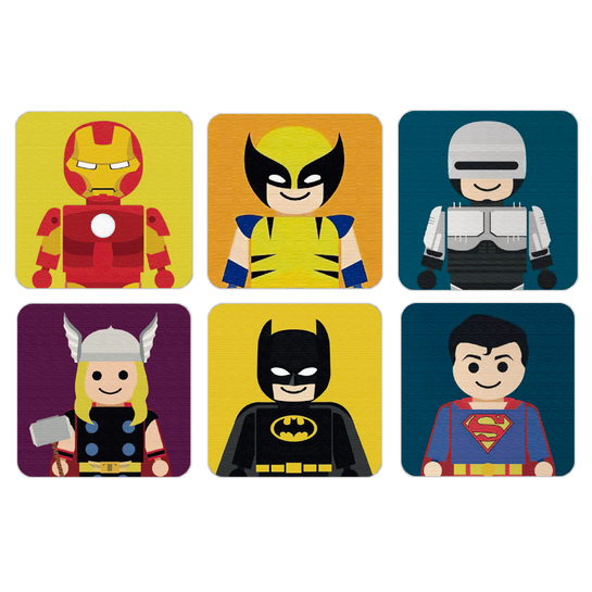 SET 6 POSAVASOS / Lego Heroes