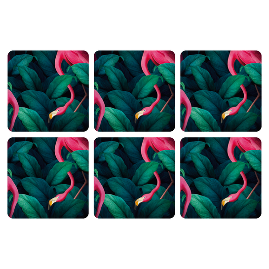 SET 6 POSAVASOS / Flamingos in the Jungle