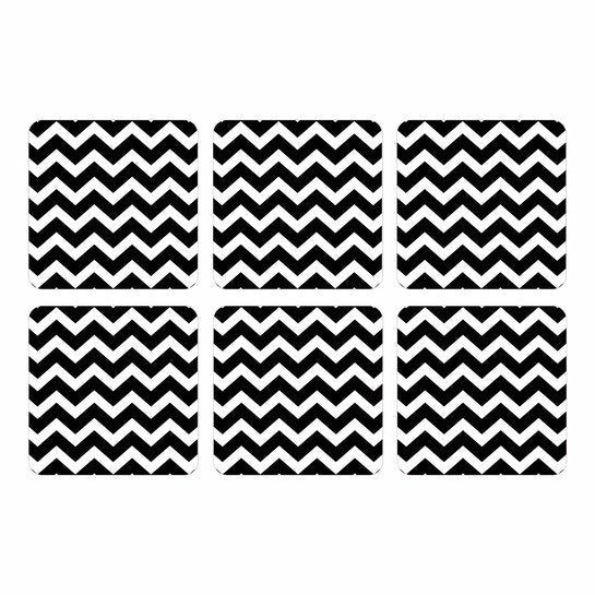 Set 6 Posavasos / ZigZag B&W